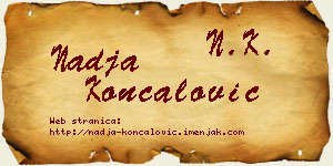 Nadja Končalović vizit kartica